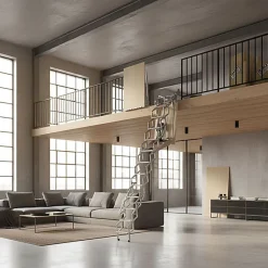 Escalier électrique avec trappe de 80X100cm - Main courante à droite - Hauteur sol à sol max. 2,49m - FGM/80/100/249-MCD-Matisere