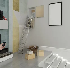 Escalier électrique avec trappe de 80X100cm - Double main-courante - Hauteur sol à sol max. 3,05m - FGM/80/100/MCDG-Matisere Hot