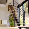 Escalier monopoutre droit Maya rampe aluminium marche hêtre l. 2.75 m-Alumin'home Online