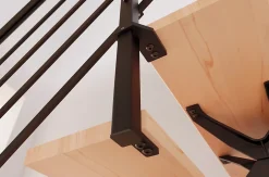 Escalier monopoutre droit Maya rampe aluminium marche hêtre l. 2.75 m-Alumin'home Online