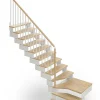 Escalier quart tournant 9 marches - Hauteur à franchir de 1.85 à 2.20m - Largeur 85 cm - Bois et blanc - Rampe verticale --Matisere Clearance