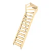 Escalier Quart Tournant Bavat Hetre 280 Cm Kit Recoupable Haut à Gauche Sans Contremarche H Sol Sol 280 Cm-Woodup Discount