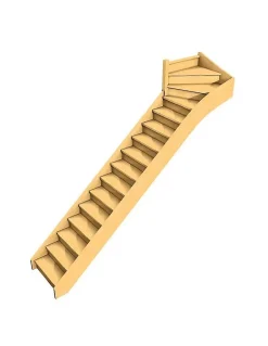 Woodup Escalier Quart Tournant Chêne Furka 288 Cm Kit Recoupable Haut à Gauche Avec Contremarches Hêtre LC H Sol Sol 288 Cm