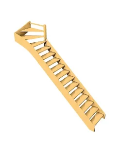 Woodup Escalier Quart Tournant Chêne Furka 288 Cm Kit Recoupable Haut à Droite Sans Contremarche Hêtre LC H Sol Sol 288 Cm