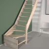 Sogem Escalier quart tournant droit chêne coloris naturel 15 marches sans contremarches Ardennes