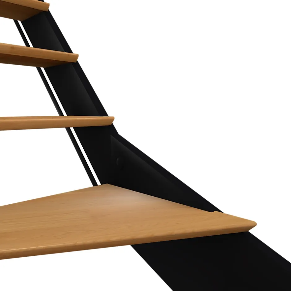 Escalier quart tournant droit chêne et aluminium noir Gagliano-Fortia Online