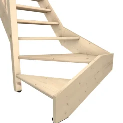 Fortia Escalier quart tournant gauche épicéa coloris naturel 13 marches Rapallo