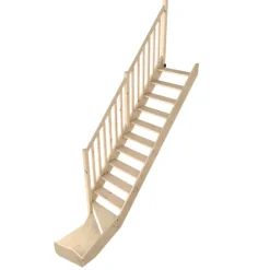 Fortia Escalier quart tournant gauche épicéa coloris naturel 13 marches Rapallo