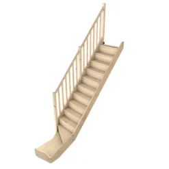 Fortia Escalier quart tournant gauche avec contremarche épicéa coloris naturel 13 marches Rapallo