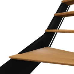 Fortia Escalier quart tournant gauche chêne et aluminium noir Gagliano