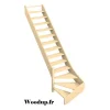Woodup Escalier Quart Tournant Molede 280 Cm Kit Recoupable Bas à Gauche Sans Contremarche H Sol Sol 280 Cm