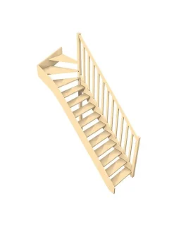 Woodup Escalier Quart Tournant Neronne Kit Recoupable Haut à Droite Sans Contremarche H Sol Sol 280 Cm