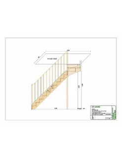 Escalier Quart Tournant Neronne Kit Recoupable Haut à Gauche Sans Contremarche H Sol Sol 280 Cm-Woodup Outlet