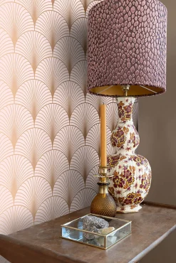 Estahome papier peint art déco rose clair et or rose - 53 cm x 10.05 m - 139229