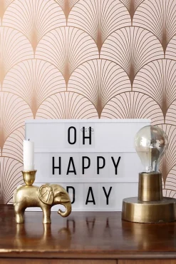 Estahome papier peint art déco rose clair et or rose - 53 cm x 10.05 m - 139229