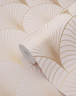 Estahome papier peint art déco rose clair et or rose - 53 cm x 10.05 m - 139229