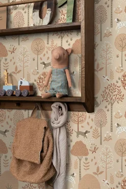 papier peint chiens beige et rose terracotta - 53 cm x 10.05 m - 139711-Estahome Sale