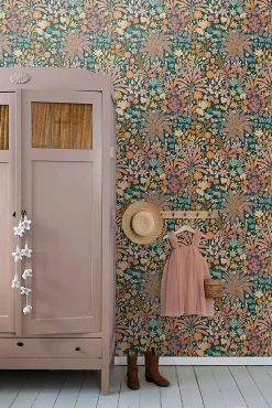 Estahome papier peint feuilles et fleurs tropicales multicolore - 0.53 x 10.05 m - 130946