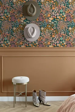 Estahome papier peint feuilles et fleurs tropicales multicolore - 0.53 x 10.05 m - 130946