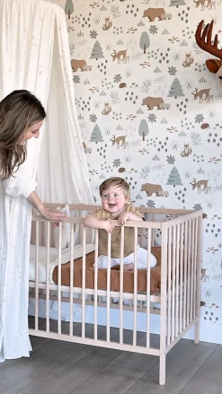 Estahome papier peint forêt avec des animaux de la forêt blanc - 53 cm x 10.05 m - 139247