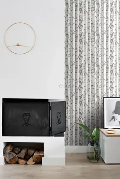 Estahome papier peint troncs de bouleau gris chaud clair - 53 cm x 10.05 m - 138889