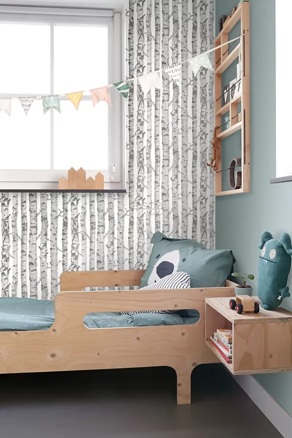 Estahome papier peint troncs de bouleau gris chaud clair - 53 cm x 10.05 m - 138889