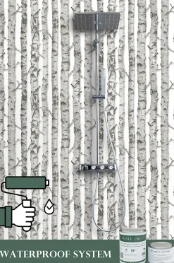 Estahome papier peint troncs de bouleau gris chaud clair - 53 cm x 10.05 m - 138889