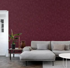 papier peint uni à effet pictural rouge bordeaux - 53 cm x 10.05 m - 148724-Estahome Hot