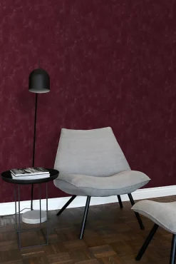 papier peint uni à effet pictural rouge bordeaux - 53 cm x 10.05 m - 148724-Estahome Hot