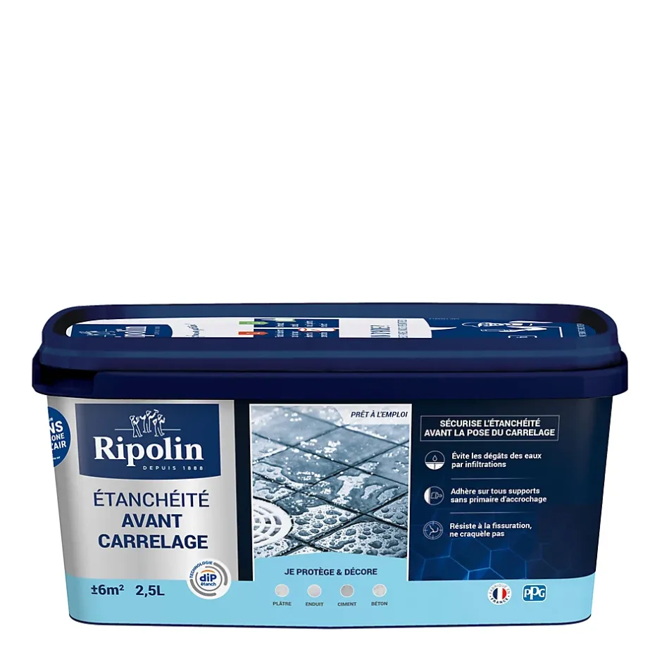 Etanchéité avant carrelage intérieur mat 2,5L-Ripolin