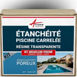 Etanchéité Piscine Carrelée - Résine Transparente KIT ARCACLEAR PISCINE Transparent - 5 m², support poreux --Arcane Industries Sale
