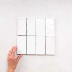 Les Carreaux De Jean  Faïence Effet Zellige Blanc FEZ Brillant 6,2x12,5 White - Les Carreaux de Jean