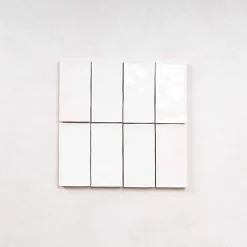 Les Carreaux De Jean  Faïence Effet Zellige Blanc FEZ Brillant 6,2x12,5 White - Les Carreaux de Jean