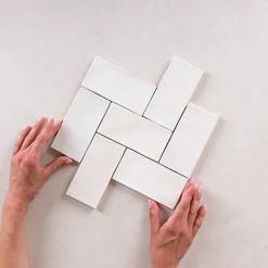 Les Carreaux De Jean  Faïence Effet Zellige Blanc FEZ Mat 6,2x12,5 White - Les Carreaux de Jean