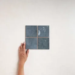 Les Carreaux De Jean  Faïence Effet Zellige Bleu CHAOUEN 10x10 Notte - Les Carreaux de Jean