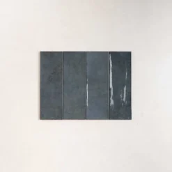 Les Carreaux De Jean  Faïence Effet Zellige Bleu CINQUE TERRE Blue 10x30cm - Les Carreaux de Jean