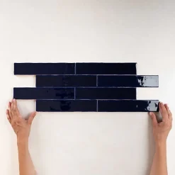 Faïence Effet Zellige Bleu Nuit SAONA 5x25 Marine - Les Carreaux de Jean-Les Carreaux De Jean  Hot