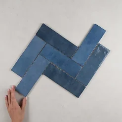 Faïence Effet Zellige Bleu ARTISAN 6.5x20 Blue - Les Carreaux de Jean-Gioia Materia Online