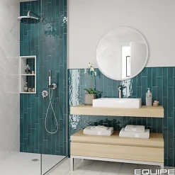 Faïence Effet Zellige Bleu Canard MANACOR 6,5x40 glacier - Les Carreaux de Jean-Gioia Materia New