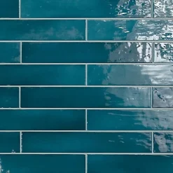 Faïence Effet Zellige Bleu Canard MANACOR 6,5x40 glacier - Les Carreaux de Jean-Gioia Materia New