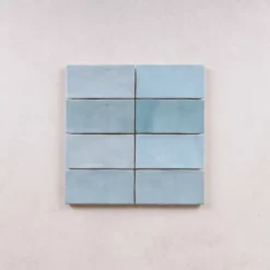 Faïence Effet Zellige Bleu Ciel FEZ Mat 6,2x12,5 Aqua - Les Carreaux de Jean-Les Carreaux De Jean  Best