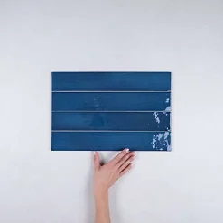 Faïence Effet Zellige Bleu Foncé MANACOR 6,5x40 ocean blue - Les Carreaux de Jean-Gioia Materia Discount