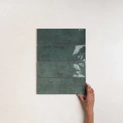 Les Carreaux De Jean  Faïence Effet Zellige CINQUE TERRE Océan 10x30cm - Les Carreaux de Jean