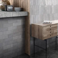 Faïence Effet Zellige Gris ARTISAN 6.5x20 Alabaster - Les Carreaux de Jean-Gioia Materia Clearance