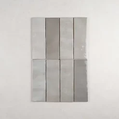 Faïence Effet Zellige Gris ARTISAN 6.5x20 Alabaster - Les Carreaux de Jean-Gioia Materia Clearance