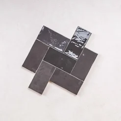 Faïence Effet Zellige Gris Foncé FEZ Brillant 6,2x12,5 Graphite - Les Carreaux de Jean-Les Carreaux De Jean  Clearance