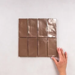 Faïence Effet Zellige Marron FEZ Brillant 6,2x12,5 Copper - Les Carreaux de Jean-Les Carreaux De Jean  Outlet