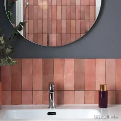 Gioia Materia Faïence Effet Zellige Rose ARTISAN 6.5x20 Rose - Les Carreaux de Jean