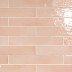 Gioia Materia Faïence Effet Zellige Rose Clair MANACOR 6,5x40 blush pink - Les Carreaux de Jean
