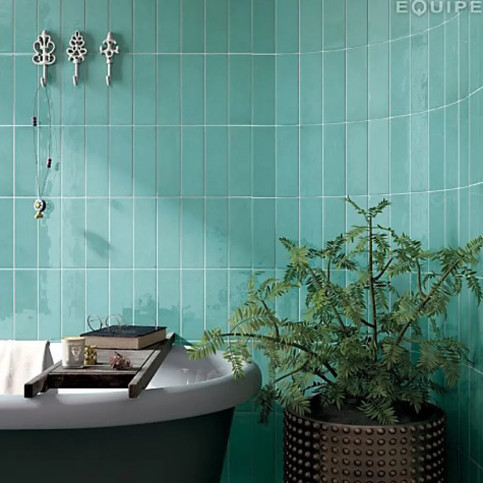 Gioia Materia Faïence Effet Zellige Turquoise VILLAGE 6,5x20 Teal - LES CARREAUX DE JEAN